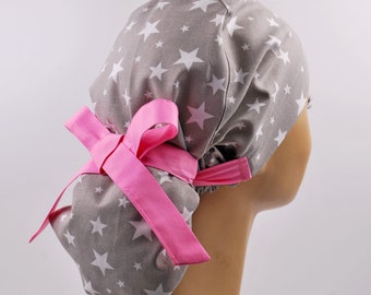 Scrub hat, scrub cap ponytail, surgical scrub hats, surgery caps, star or caps