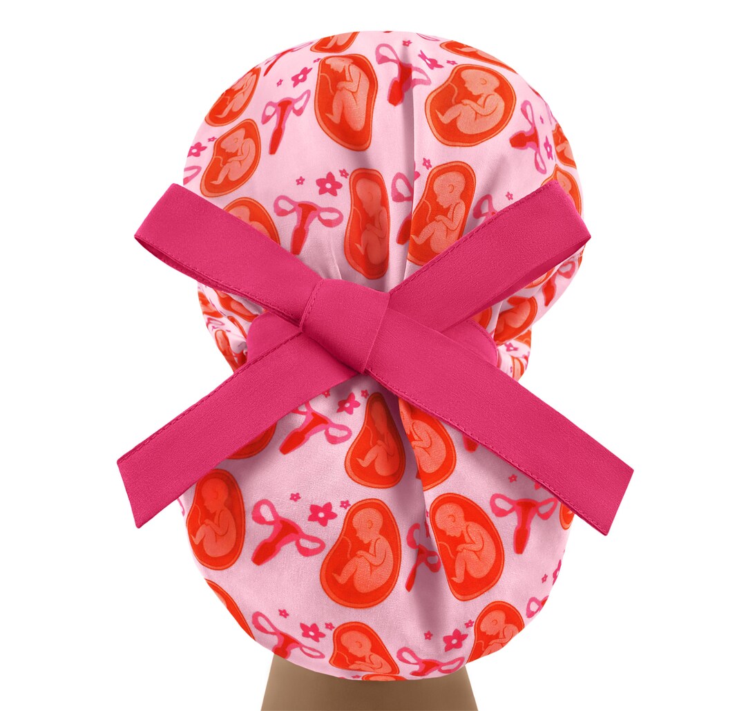 Scrub Cap, Scrub Hat, OB Gyn Scrub Caps, Nurse Cap Pregnancy, Fetus