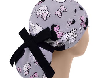Gorro de quirófano, gorro de quirófano con cola de caballo, gorro de quirófano para mujer, gorro de quirófano quirúrgico, gorro de poni de Mickey