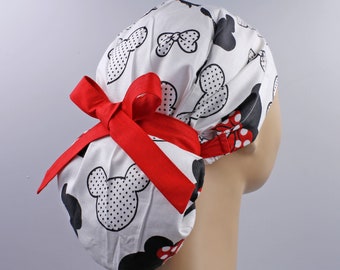 Scrub cap, ponytail scrub hats, womens scrub caps, surgical scrub hat, mickey pony cap