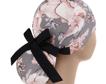 Scrub caps for women, scrub hat, ponytail scrub hats, surgical scrub cap, flower surgery cap