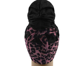 High bun scrub caps, surgical cap, ponytail scrub hats, stretchy scrub hat, nurse cap leopard