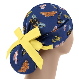 Scrub cap, scrub hat, womens scrub caps, scrub hats for women, butterfly ponytail
