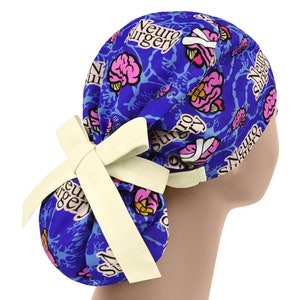 Scrub caps for women, scrub hat anatomy, ponytail scrub hats, surgical scrub cap, neuro surgery cap
