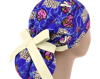 Gorros de quirófano para mujer, gorros de quirófano anatómicos, gorros de quirófano con cola de caballo, gorros de quirófano quirúrgicos, gorros de neurocirugía