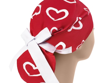 Cœurs de casquette de gommage, chapeau de gommage, casquettes de gommage pour femmes, chapeaux de gommage pour femmes, casquettes de gommage d'infirmière, queue de cheval de la Saint-Valentin