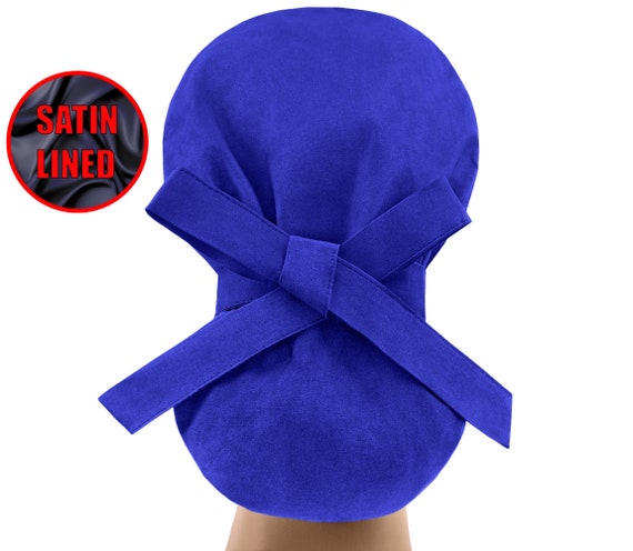 Satin Lined Ponytail Scrub Caps 