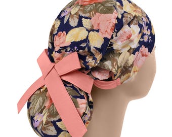 Bonnets de gommage, bonnets de gommage, casquette de gommage pour infirmière, bonnet de gommage pour femme, queue de cheval rose