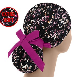 Scrub caps for women, scrub hat, ponytail scrub hats, surgical scrub cap, flower surgery cap