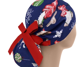 Womens scrub caps, surgical scrub hats, scrub hat, surgical scrub cap, christmas ponytail