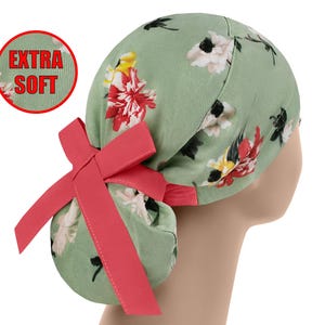 Scrub caps for women, scrub hat, ponytail scrub hats, surgical scrub cap, flower surgery cap