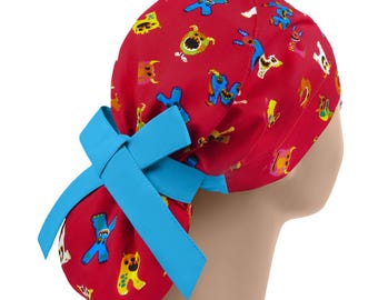 Scrub cap, scrub hat, womens scrub caps, scrub hats for women, letters ponytail