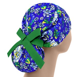 Scrub caps for women, scrub hat, ponytail scrub hats, surgical scrub cap, flower surgery cap