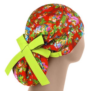 Scrub caps for women, scrub hat, ponytail scrub hats, surgical scrub cap, flower surgery cap