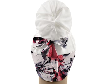 Toucas de coque alto, touca cirúrgica, gorros de rabo de cavalo, gorro elástico, touca de enfermeira tie-dye