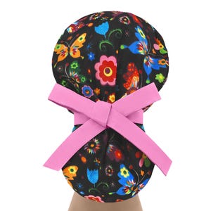 Gorro de quirófano, gorro de quirófano, gorros de quirófano para mujer, gorros de quirófano para mujer, cola de caballo de mariposa imagen 2