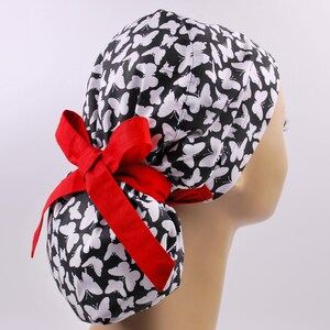 Scrub cap, scrub hat, womens scrub caps, scrub hats for women, butterfly ponytail