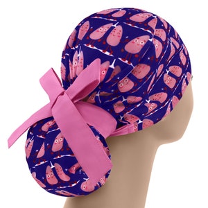 Scrub caps for women, scrub hat organs, ponytail scrub hats, surgical scrub cap, lungs nurse cap