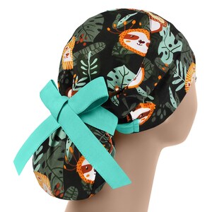 Scrub caps for women, scrub hat, ponytail scrub hats, surgical scrub cap, jungle surgery cap