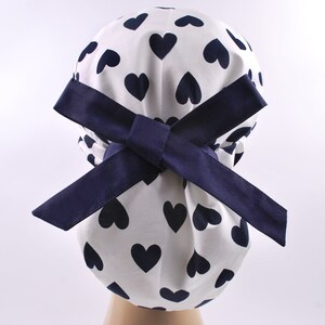 Scrub caps, or scrub hats, surgical cap women, womens scrub hat, hearts ponytail