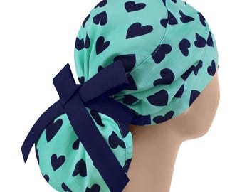 Gorros de quirófano, gorros quirúrgicos para mujer, gorros de quirófano para mujer, gorros de cola de caballo con corazones