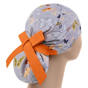 Scrub cap, scrub hat, womens scrub caps, scrub hats for women, butterfly ponytail