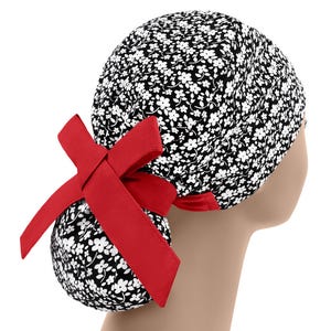 Womens scrub caps, surgical scrub hats, scrub hat, surgical scrub cap, floral ponytail