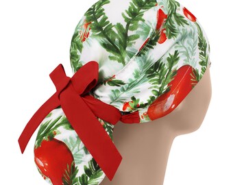 Womens scrub caps, surgical scrub hats, scrub hat, surgical scrub cap, christmas ponytail