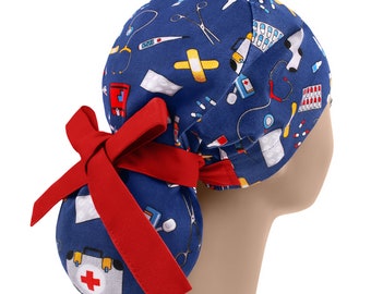 Scrub cap long hair, ponytail nurse cap, big hair scrub hats, scrub caps for women, medicine scrub hat, medical surgical cap