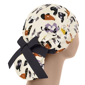 Scrub caps, or scrub hats, surgical cap women, womens scrub hat, dog ponytail