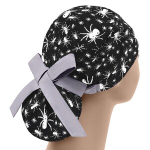 Scrub caps for women, scrub hat, ponytail scrub hats, surgical scrub cap, spider nurse hat