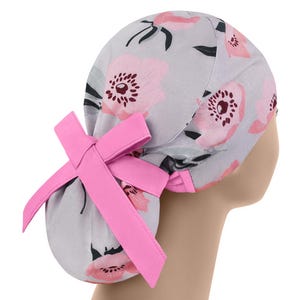 Scrub caps for women, scrub hat, ponytail scrub hats, surgical scrub cap, flower surgery cap