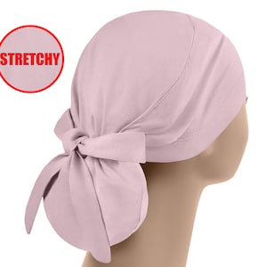 Ponytail scrub cap, solid surgical caps, scrub hats big hair, womens surgery hat, nurse cap stretchy, plain surgical cap, light powder pink