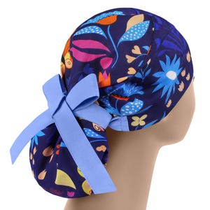 Scrub cap, scrub hat, womens scrub caps, scrub hats for women, butterfly ponytail