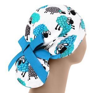Scrub caps for women, scrub hat, ponytail scrub hats, surgical scrub cap, sheep surgery cap