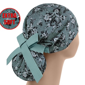 Scrub caps for women, scrub hat, ponytail scrub hats, surgical scrub cap, flower surgery cap