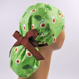 Womens scrub caps, surgical scrub hats, scrub hat, surgical scrub cap, avocado ponytail