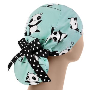 Gorros de quirófano para mujer, gorro de quirófano, gorro de quirófano con cola de caballo, gorro de quirófano quirúrgico, gorro de enfermera con diseño de panda