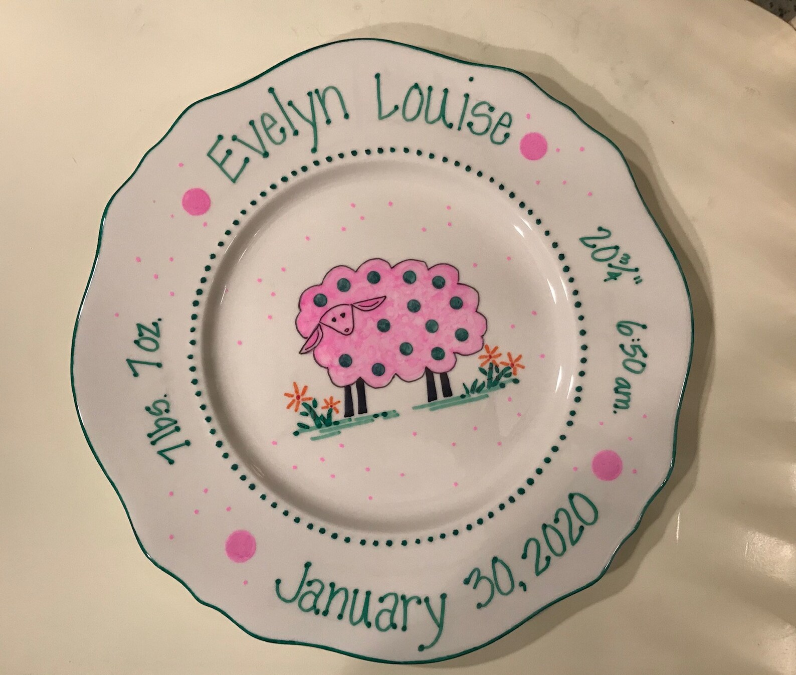 Custom Birth Plate Etsy