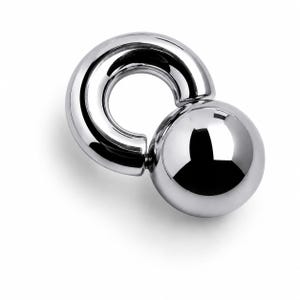 Mini Mega Monster Ring i tungmetall, 8 mm gauge (0 g) | 12 mm innerdiameter | 22 mm kula | Kroppssmycke i 316L rostfritt stål