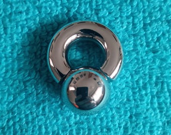 Heavy Metal Mini Mega Monster Ring 8mm gauge (0g) | 12mm internal diameter | 19mm diameter ball | 316L stainless steel