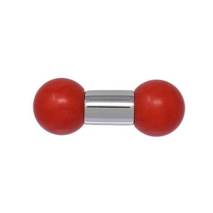 8mm gauge (0g) Fireball Barbell, Internally threaded 316L stainless steel body jewellery