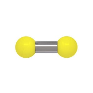 5mm gauge (4g) Sunstream Barbell, Internally threaded 316L stainless steel body jewellery