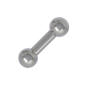 5mm gauge (4g) Barbell, Internally threaded 316L stainless steel body jewellery