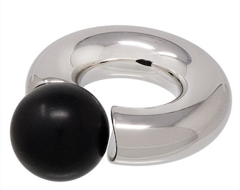 Black Moon Mini Monster Ring (7mm gauge x 12mm internal diameter) 316L stainless steel