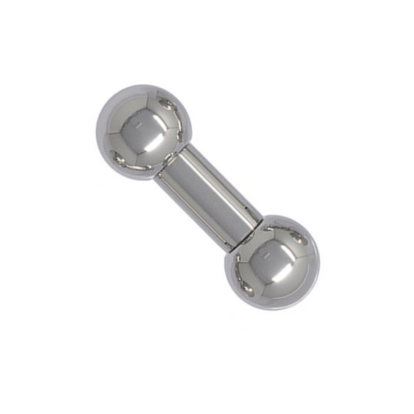 8mm gauge Barbell, Internally threaded 316L stainless steel