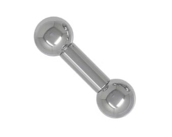 7mm gauge Barbell, Internally threaded 316L stainless steel