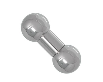 12mm gauge Barbell, Internally threaded 316L stainless steel