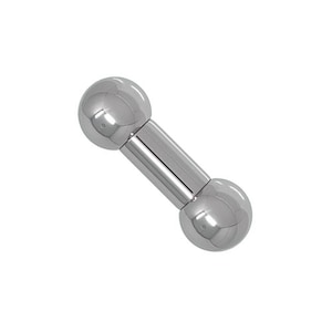 11mm gauge Barbell, Internally threaded 316L stainless steel body jewellery