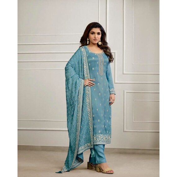 Wedding Wear Salwar Kameez Pant Suit Heavy Embroidery Work